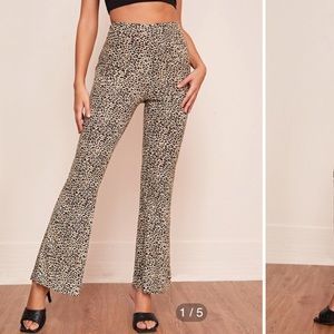 leopard print flare leg pants